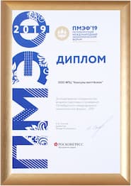 Диплом за вклад в подготовку Санкт-Петербургского Экономического Форума 2019